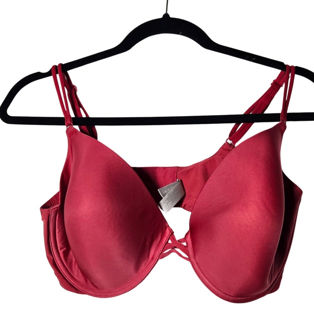 Victorias Secret Red Full Coverage Underwire Bra 36DD Classic Everyday Romantic